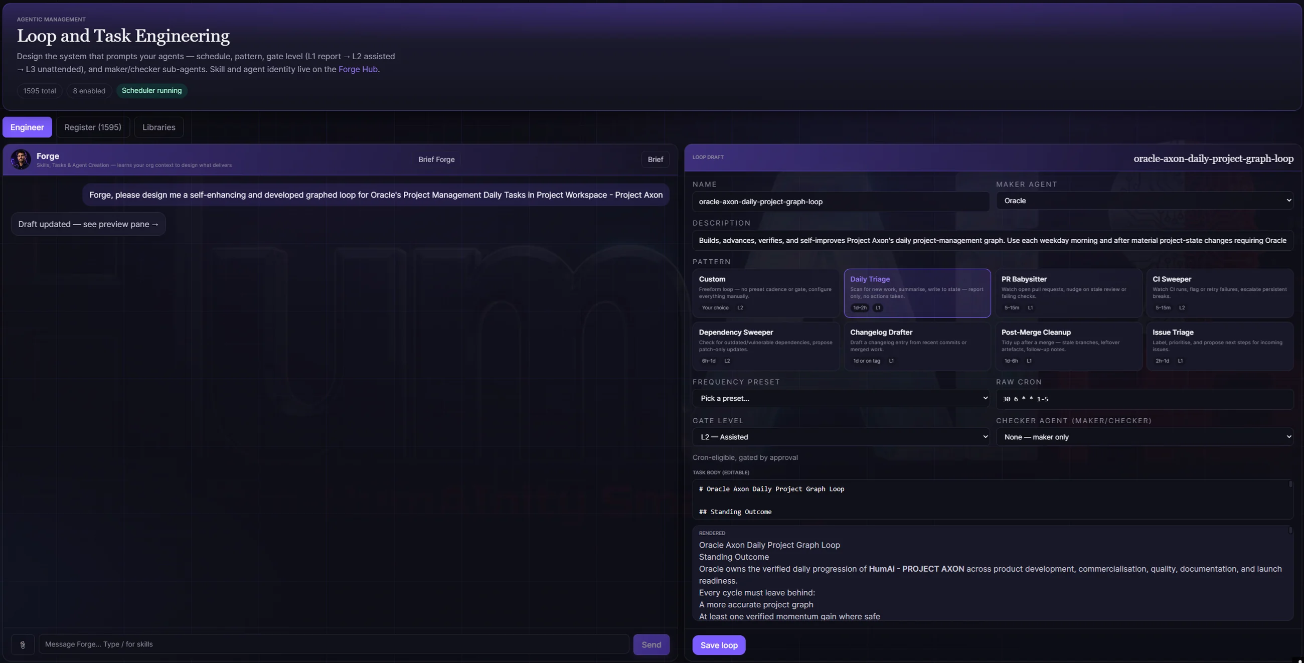 The Loop and Task Engineering screen